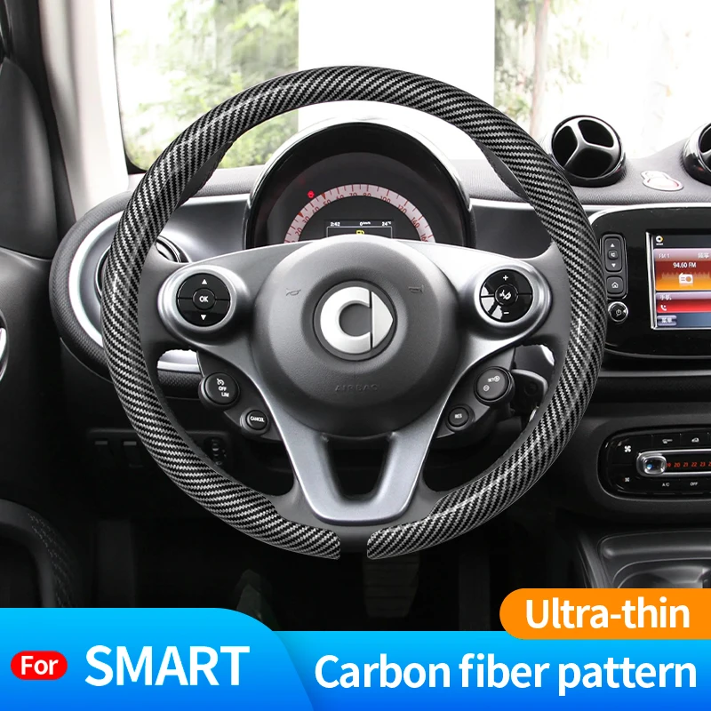 

For Fortwo 451 450 Tronsmart T7 453 Gauge Gbd2 1 3 Forfour Roadster Carbon Fiber Suede Car Steering Wheel Cover Auto Accessories