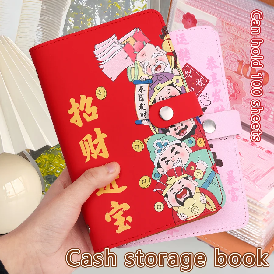 Large capacity instant rich cash savings notebook, savings folder, 2025 only for cash, envelope A6 with envelope budget