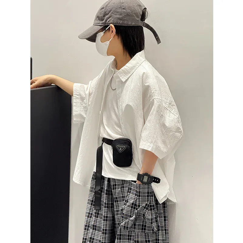 2025 new children's summer tops spring and summer long-sleeved white shirts Children's shirts