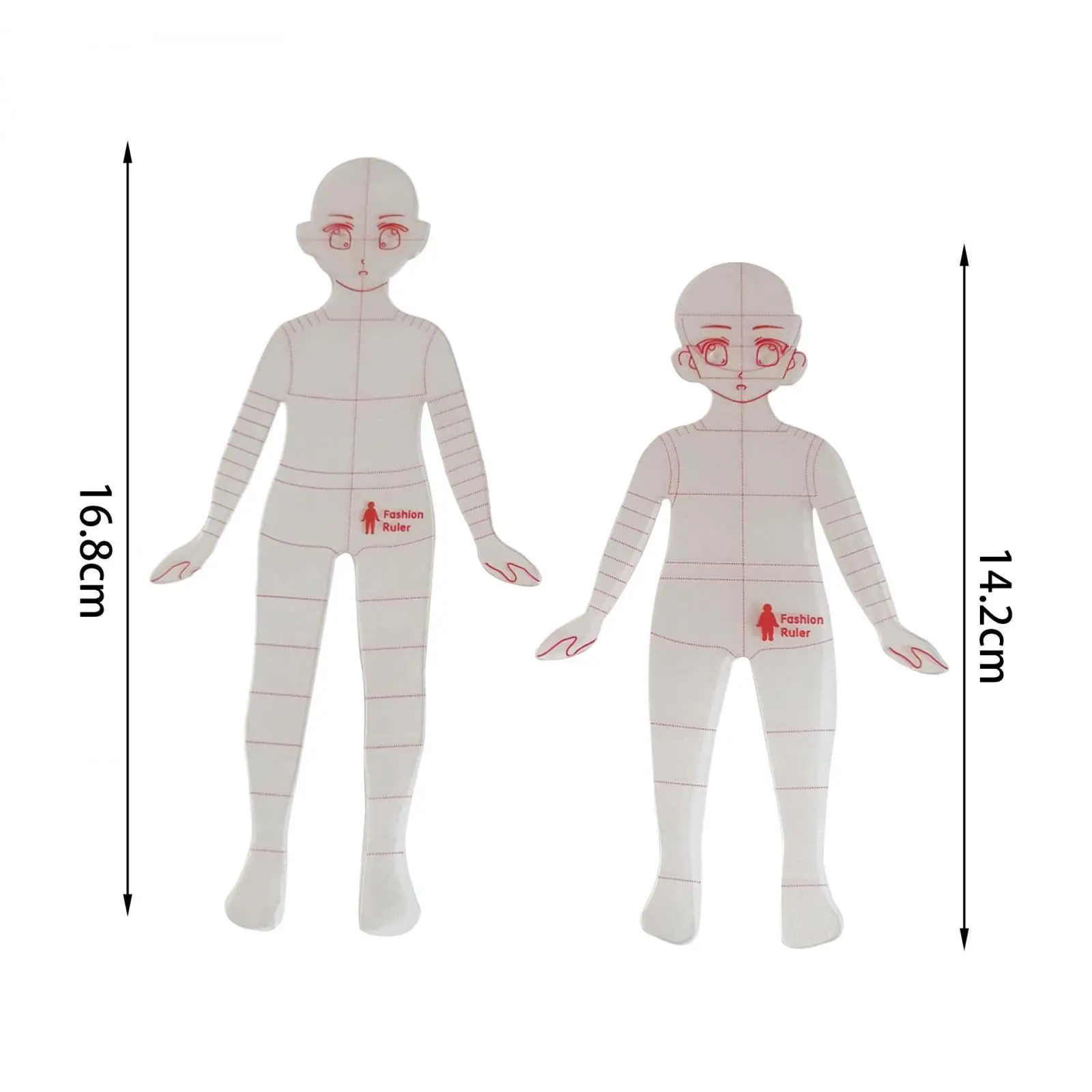 2Pcs Fashion Drawing Template Ruler Clear Models Fashion Illustration Rulers