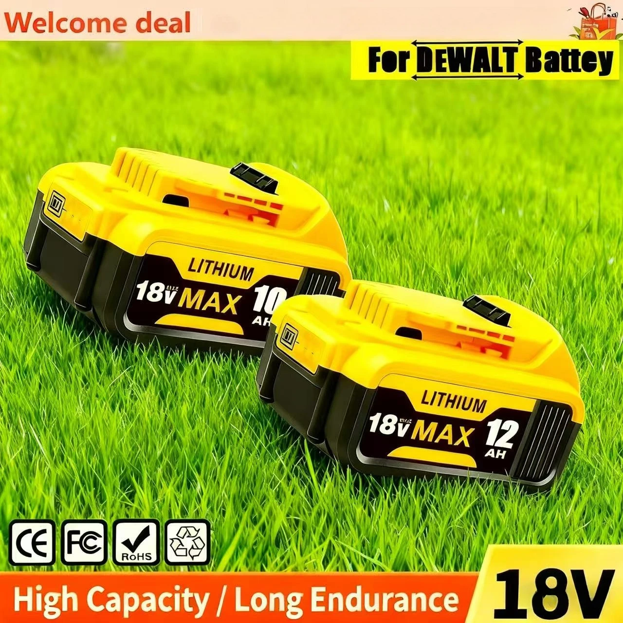 

For Dewalt Original 18V 12.0Ah Rechargeable Battery DCB201 DCB206 DCF887 18V 20V 6Ah 8Ah 12Ah For Dewalt 18V 20V Tool Battery