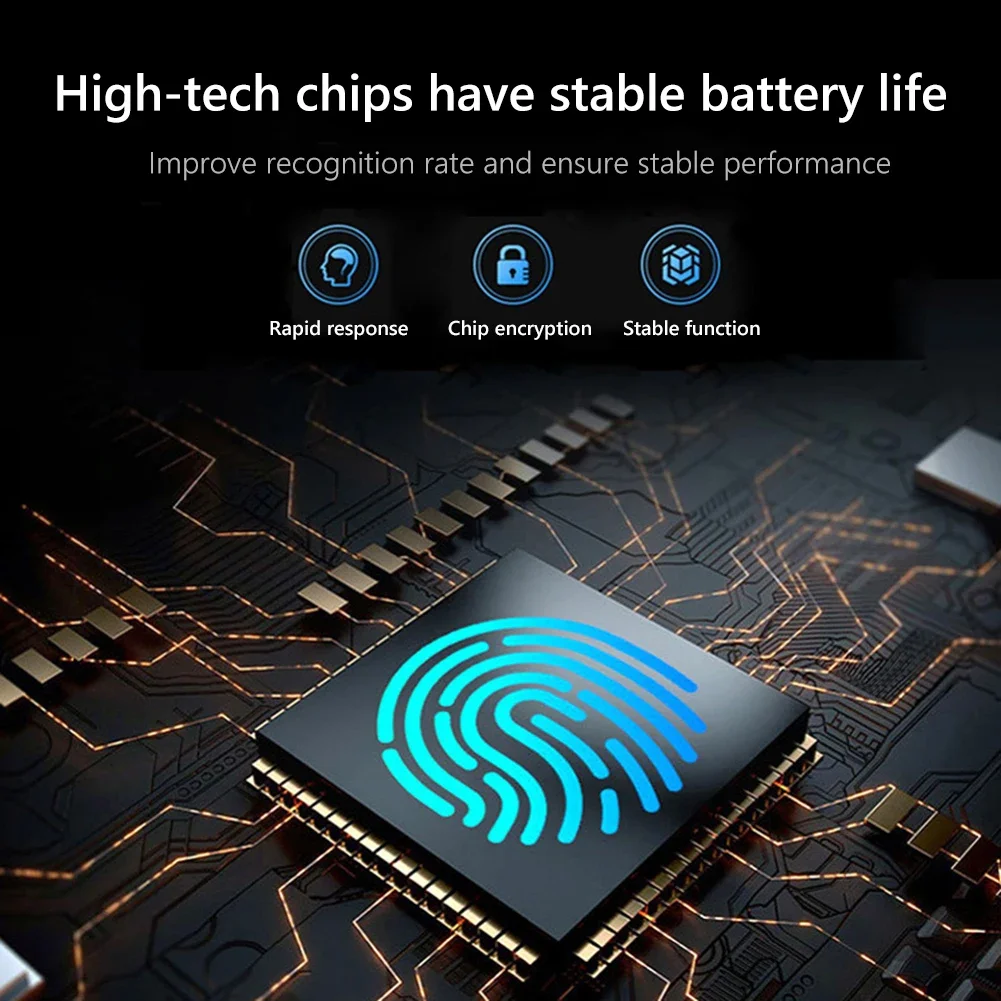 Security Fingerprint Door Lock Anti Theft Fingerprint Electronic Zinc Alloy Semiconductor Smart Handle Door Lock Key