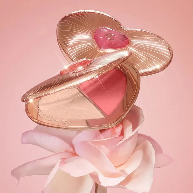 

Новые роскошные модные двухцветные румяна-пудра Charlotte Tilbury Love Heart, персиково-розовые, натуральные, легко наносятся, косметика для макияжа