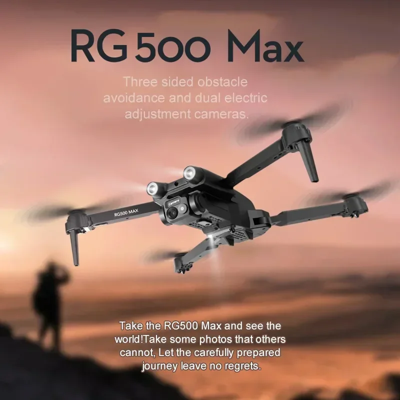 NEW RG500MAX Drone 4K Professional Triple Camera 4K ESC WIFI FPV Obstacle Avoidance Four Axis Folding RC Aerial Photography Toy