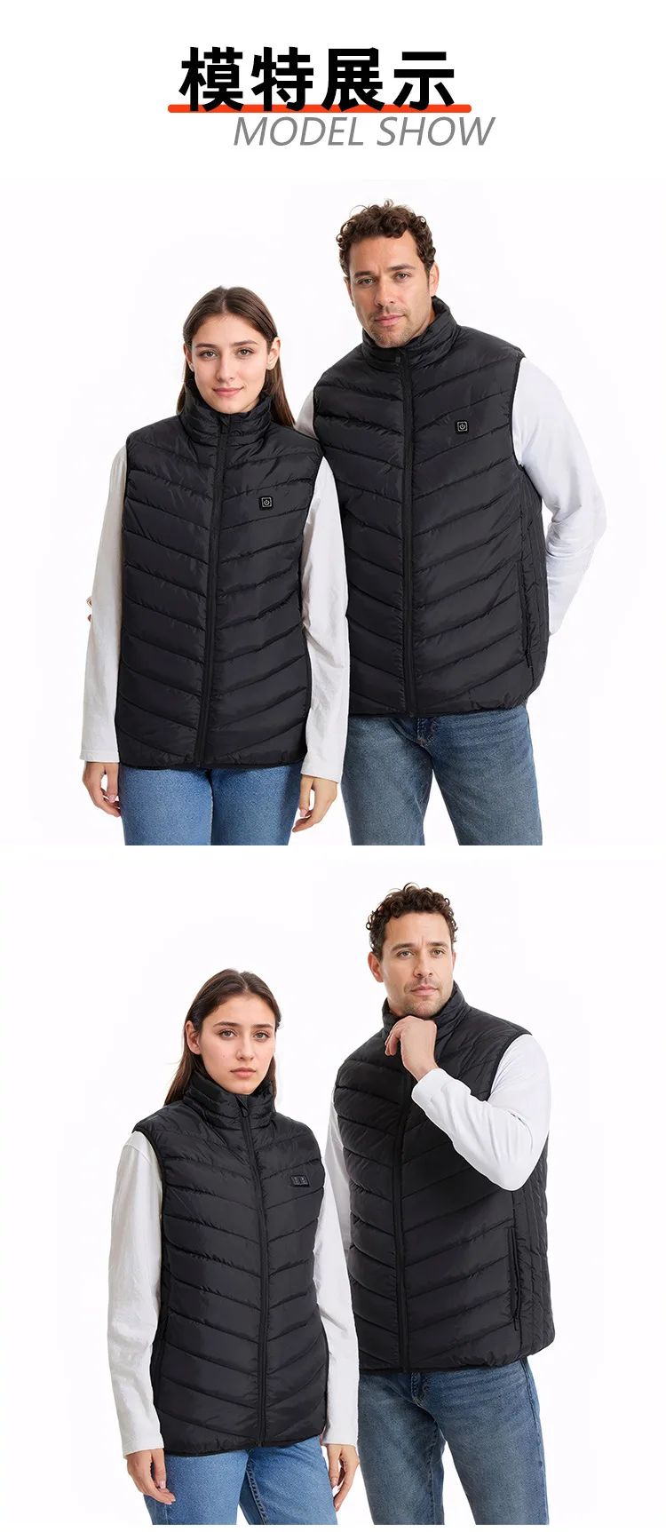 25 beheizte Zonen, elektrisch beheizte Jacken für Herren und Damen, Sportbekleidung, beheizter Mantel, Graphen-Heizmantel, USB-Heizjacke für Camping. – Detail 7