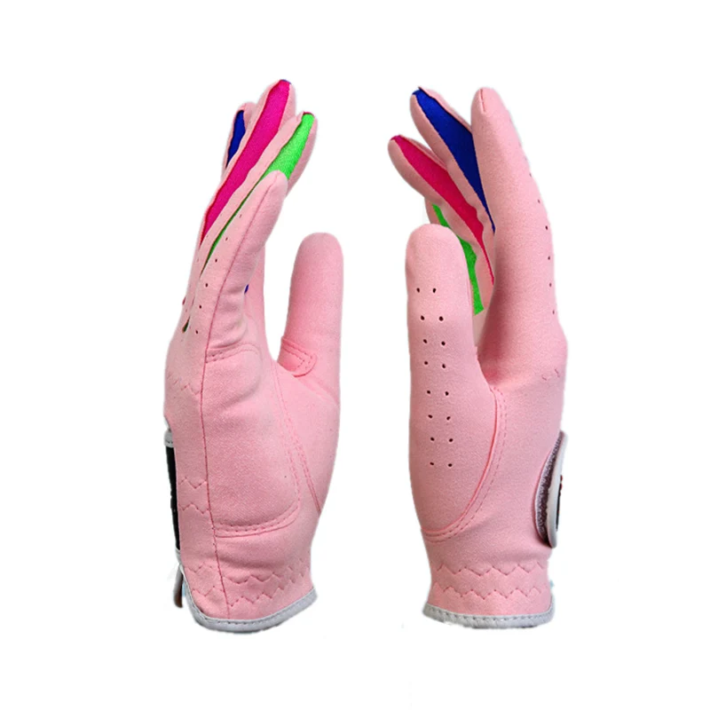 PGM Anti-slipping Children Golf Gloves Boys Girls Outdoor Sport Superfine Fiber Cloth Glove Breathable Wear-resistant 14-17 Size