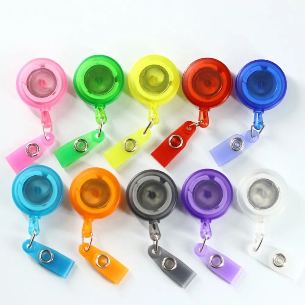 Belt Clip Retractable Badge Reel Key Ring Anti-Lost ID Card Holder Keychain Chest Card Easy-to-pull Buckle Office Suppliers