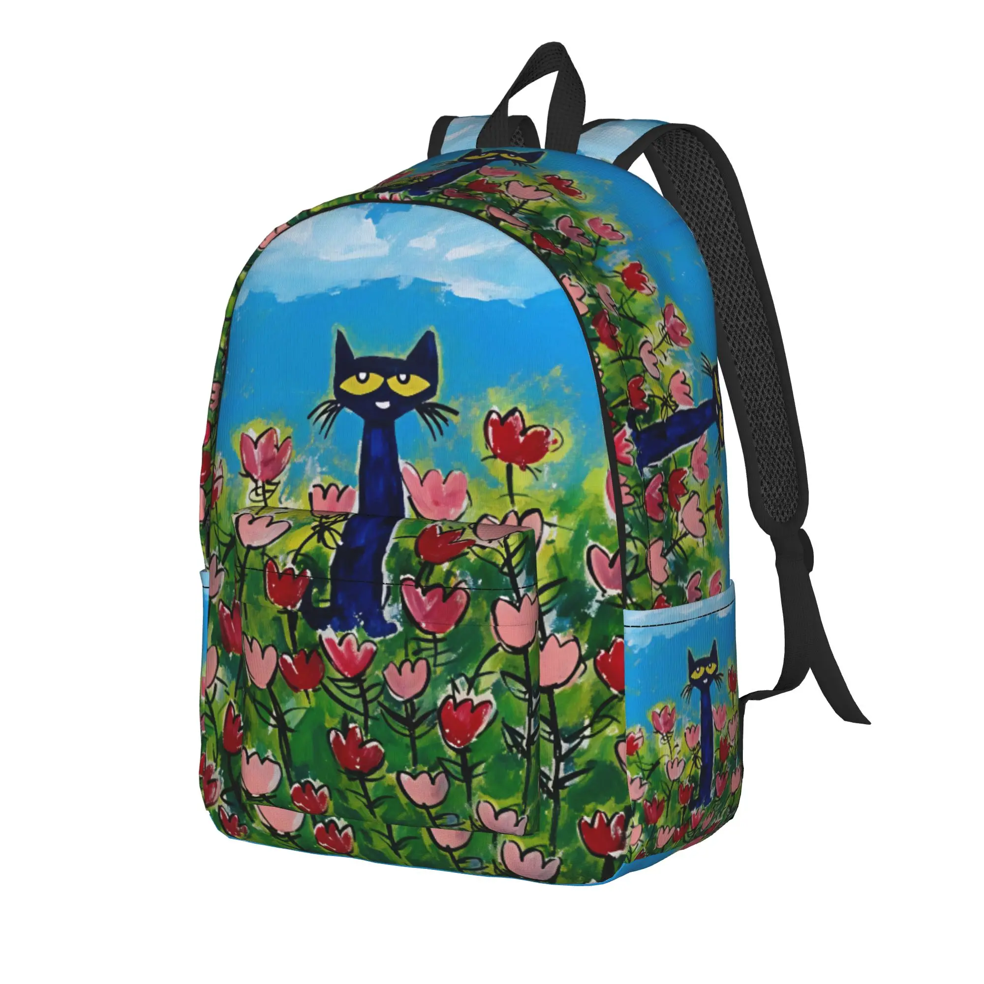 Pete The Cat Stars Comic Backpack  University Backpacks Boy Modern School Bags Design Big Rucksack