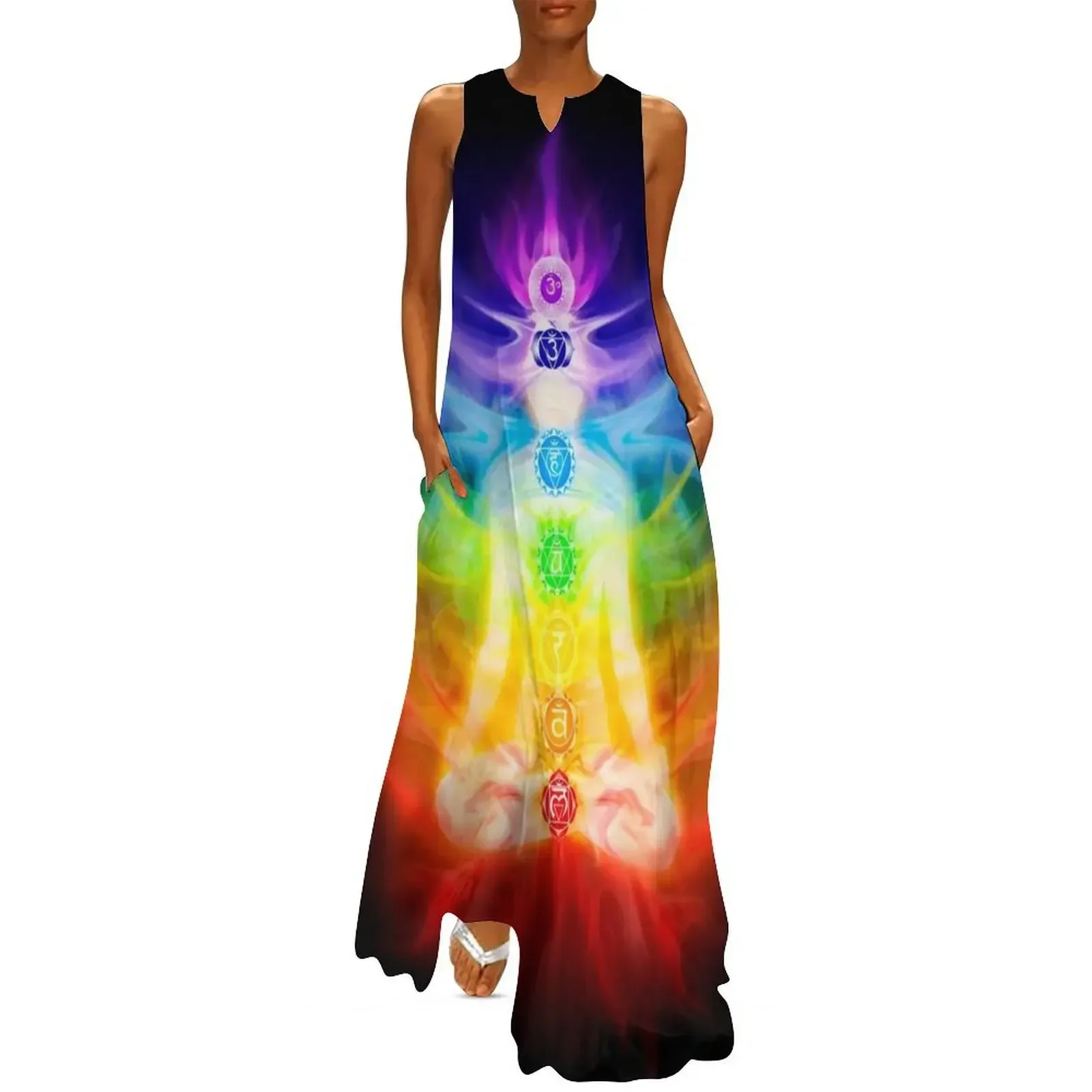 

Chakras and energy flow on human body art photo print Long Dress elegant dress Prom gown women clothing 2025 new arrivals Dress