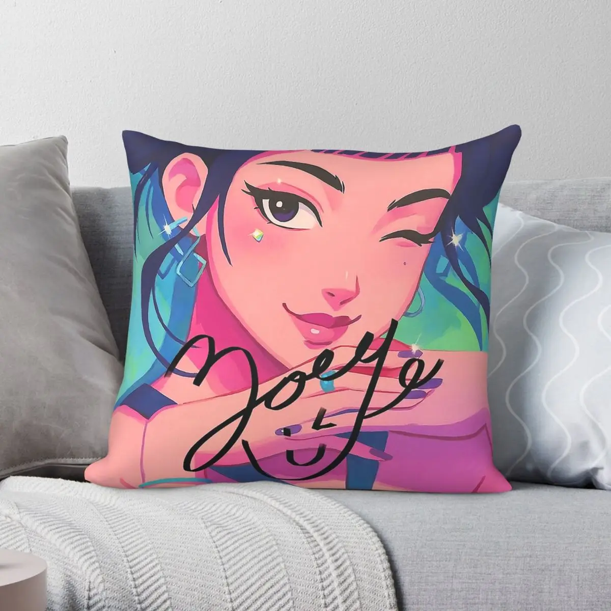 Zoey Kpop Warrior Hunter Square Pillowcase Polyester Linen Velvet Creative Zip Decorative Pillow Case Home Cushion Cover 18