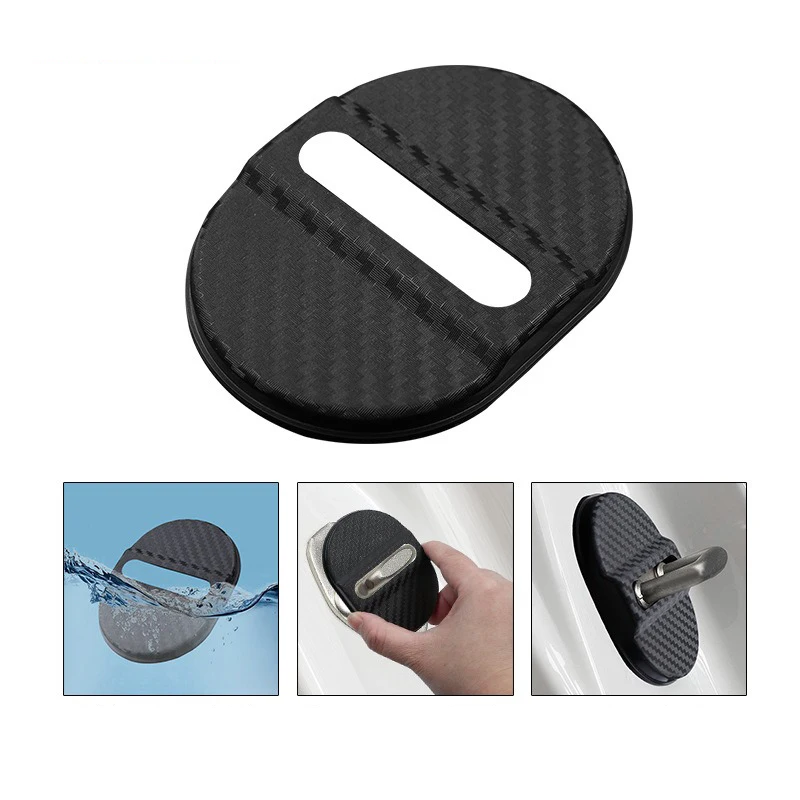 4Pcs/Set Car Door Lock Protective Cover 4PCS Self-adhesive Car Decorative Accessories Car Door Lock Anti Rust Sleeve