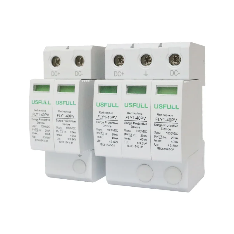 

z For USFULLdc Surge Protection 32a SPD Lightning Protection 20KA to 40KA 1000V 2P 3P 1000V 15000V