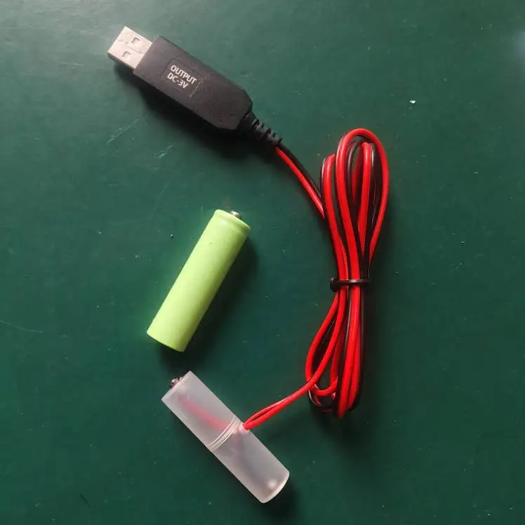 AA Battery Eliminator Cable Converter USB Input 5V2A AA Dummy-Battery Output 1.5V/3V/4.5V/6V