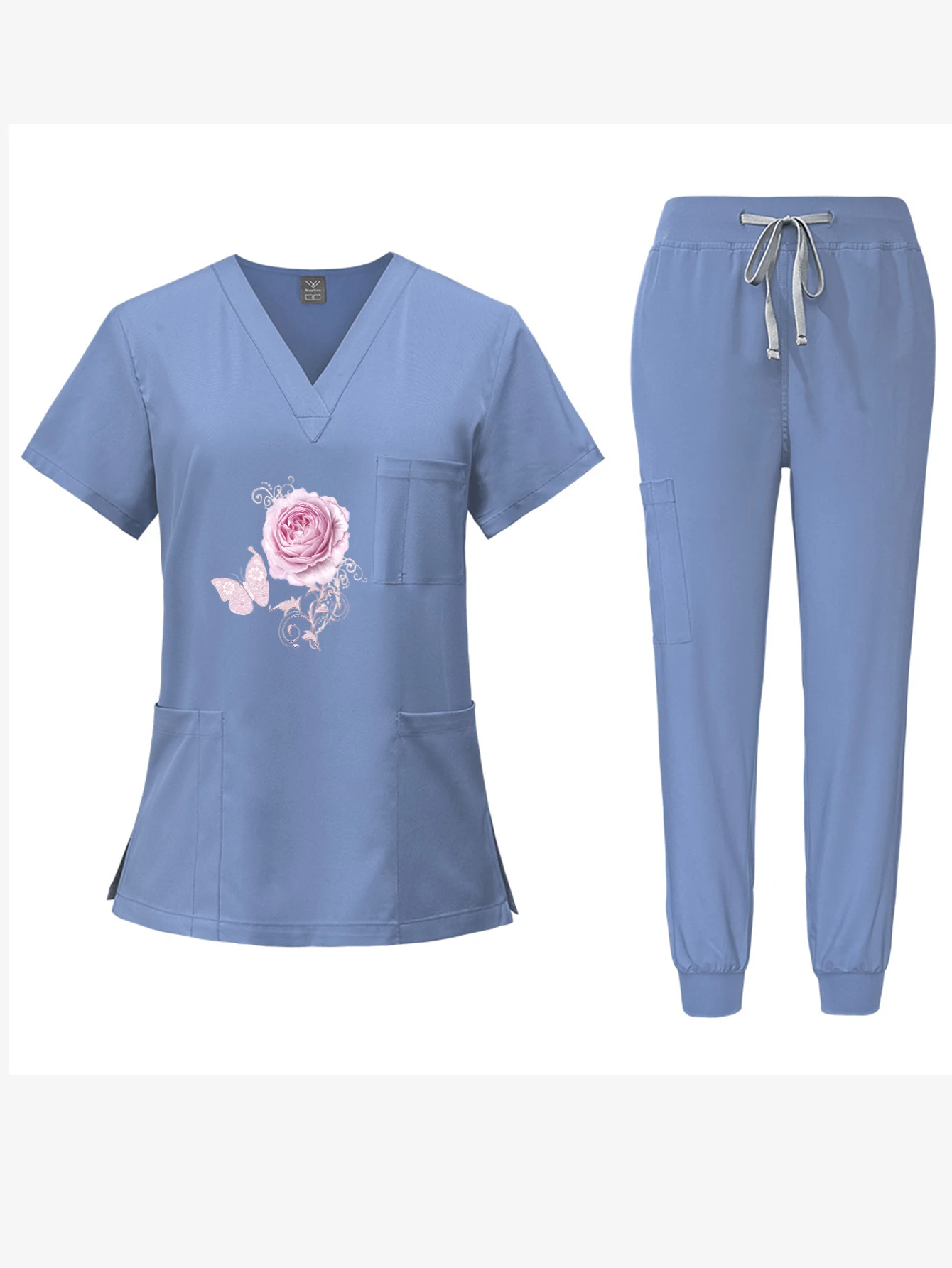 ชุดสครับพิมพ์ลายเฉพาะ DIY แห้งเร็ว แขนสั้น สำหรับสัตวแพทย์ ช่างสัตวแพทย์  ดูแลสัตว์หลังการรักษา ชุดทำงานพยาบาล