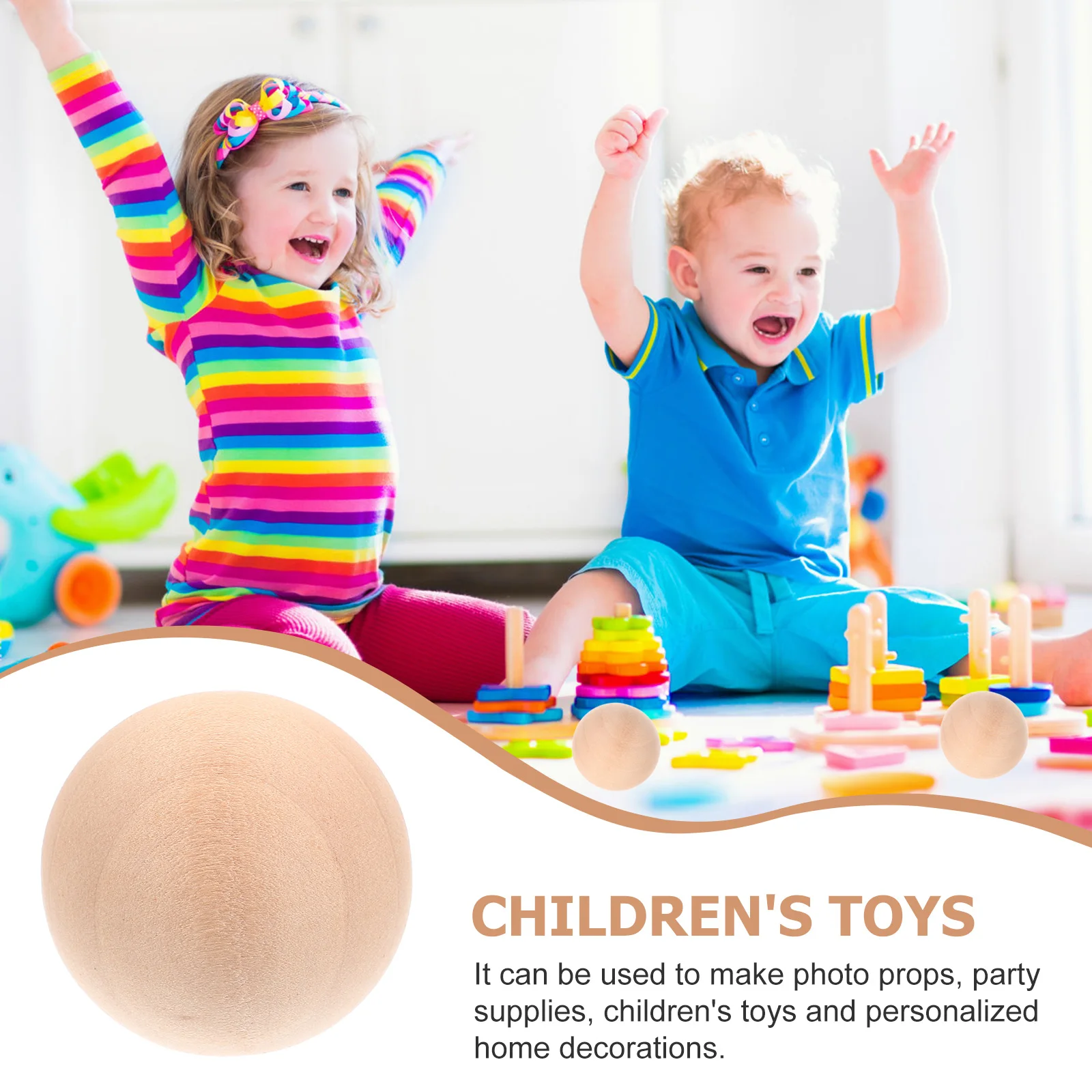 

Wooden Balls Round Natural Craft Painted DIY Project Accessories Solid Unfinished Crafts Creative Decorative Wood Spheres Sewing