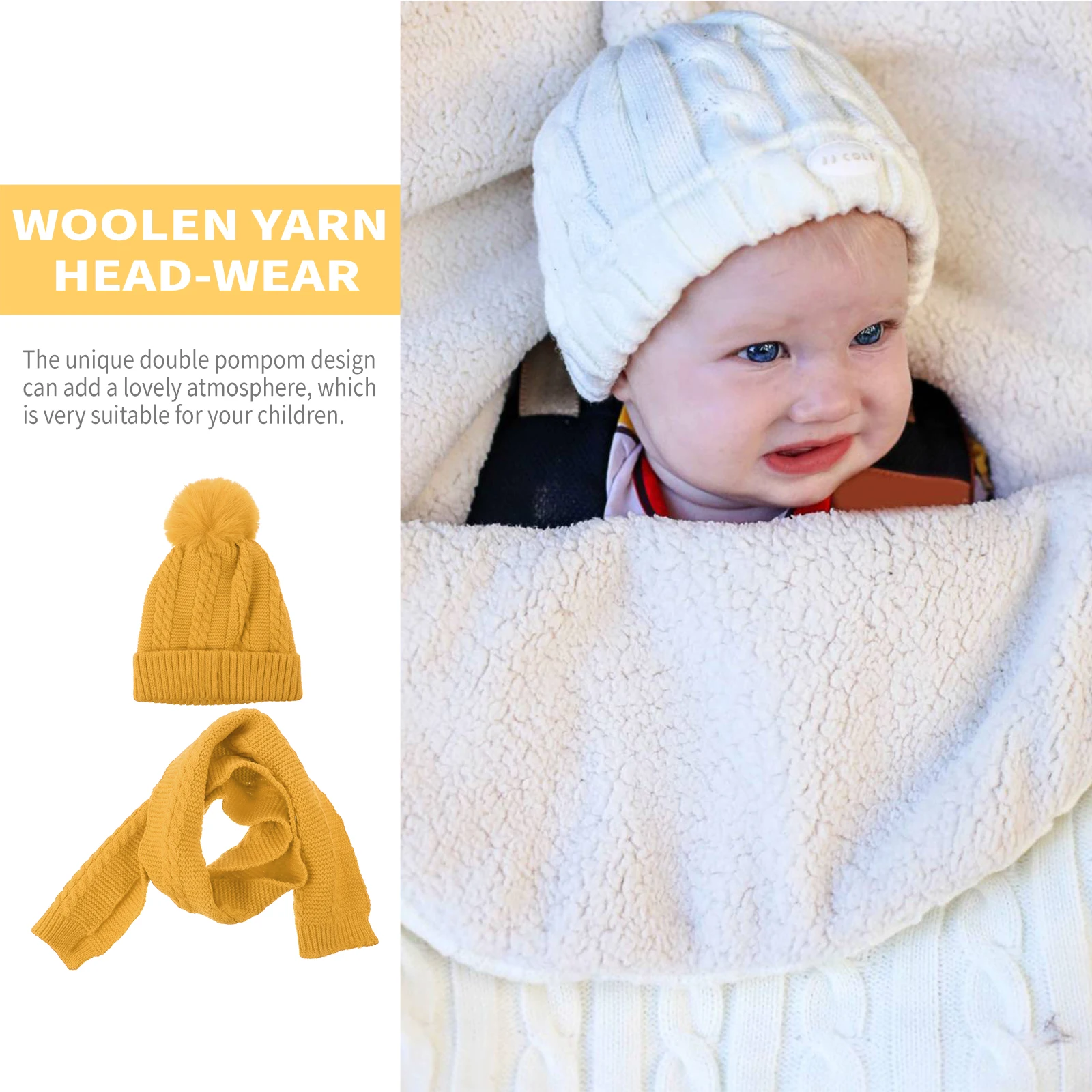 

Children Hat Scarf Set Warm Stylish Neckerchief Beanie Yarn Comfortable Gaiter Winter Riding Woolen Headwear