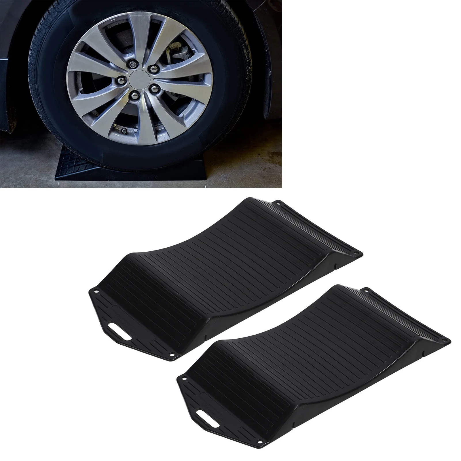 2PCS Tire Saver Ramps Heavy Duty Powerful Load Bearing Capacity Slip Resistant for Car Truck SUV RV Trailer Camper