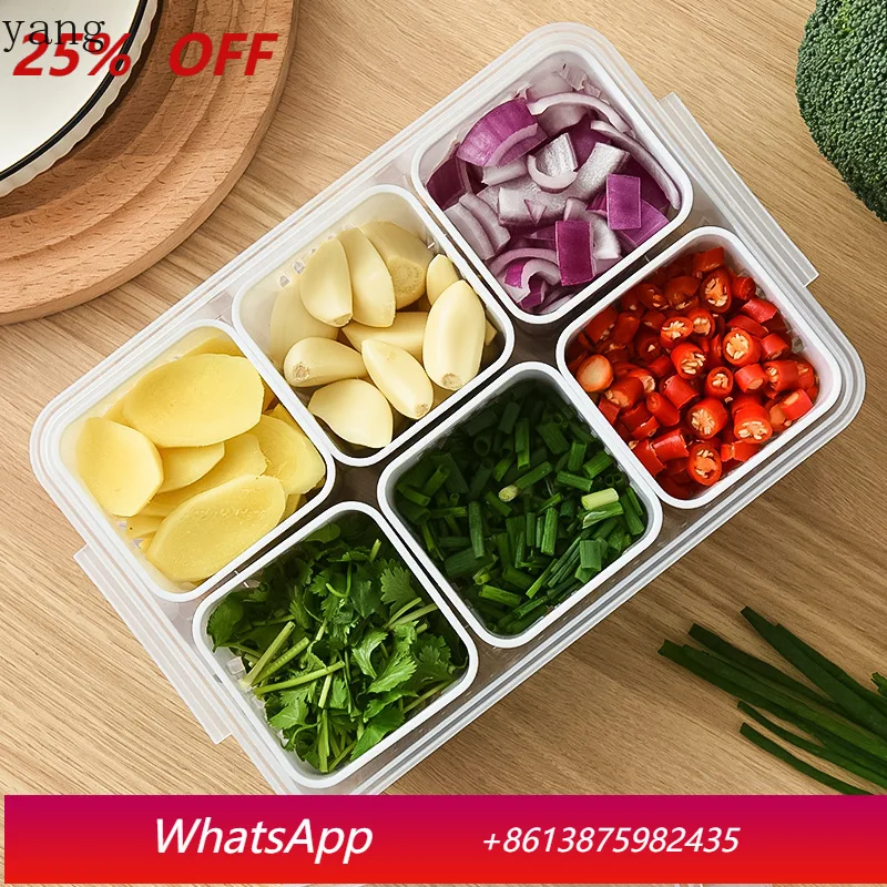 

LMM plastic sealed jar, onion, ginger, garlic grid fresh-keeping storage, refrigerator, scallion fresh-keeping box