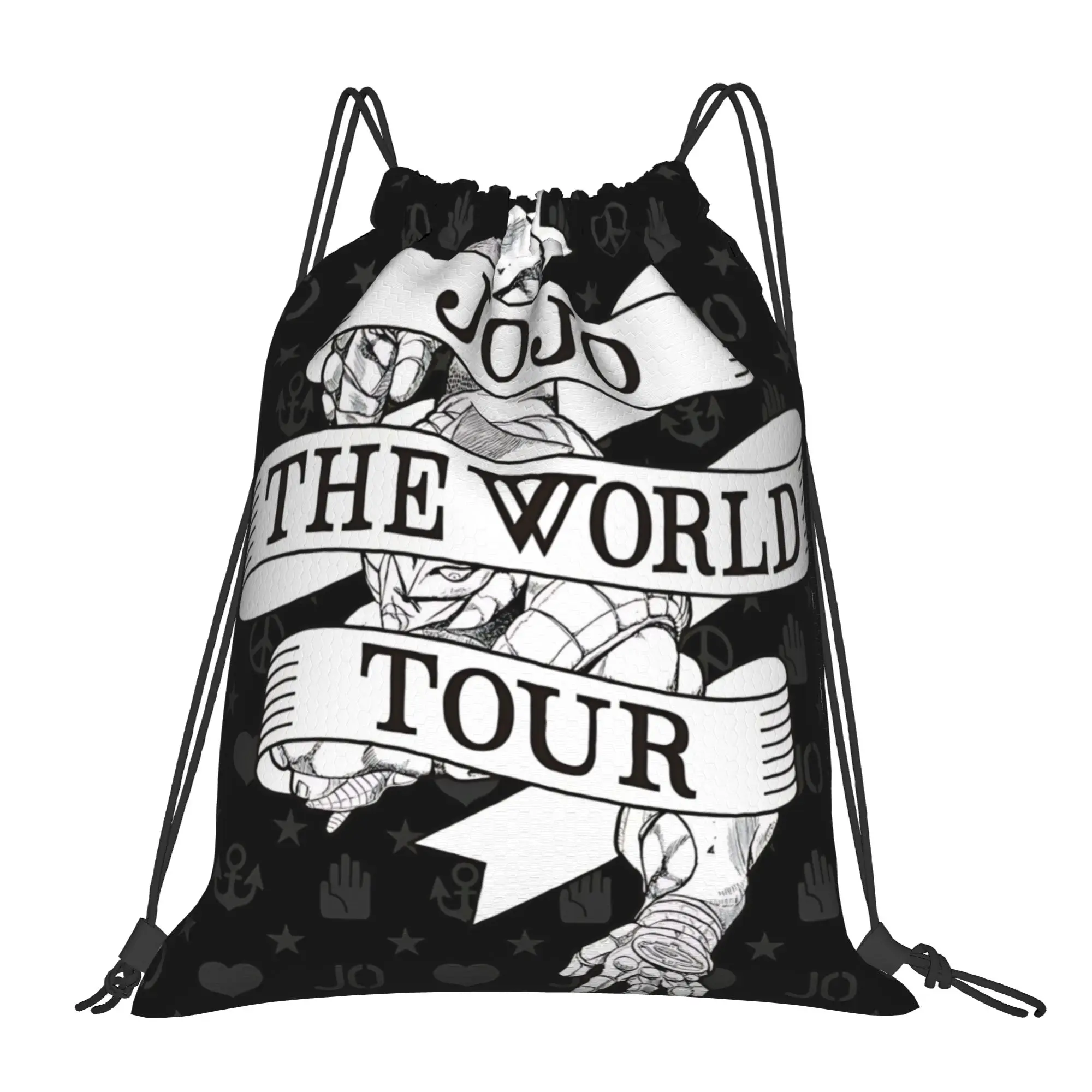 gym Pouch Jojo's Bizarre Adventure World  Drawstring Bags Gym Unisex Storage Organize Bundle Pocket Rope Bag