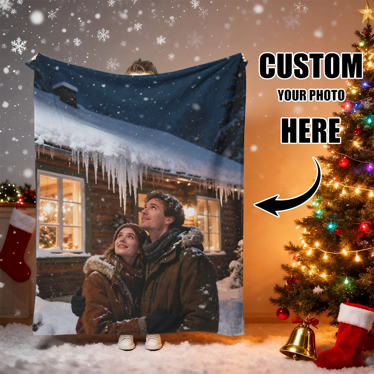 

Customized Christmas Baby Flannel Blanket - Express Your Heart, Anti-Static and Non-Shedding, Suitable for Cribs, Parent-Child Interaction Blankets, Home Blankets - Soft Polyester Material - Perfect as a Heartwarming Christmas Gift for Sons, Daughters, an