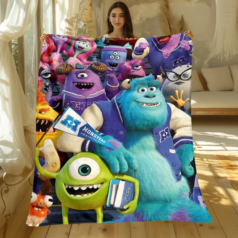 MINISO Monsters Inc Cartoon Print Blanket.Warm and Comfortable Flannel,Bedroom,Sofa,Bed,Chair Picnics,Trip, Camp,Blankets.