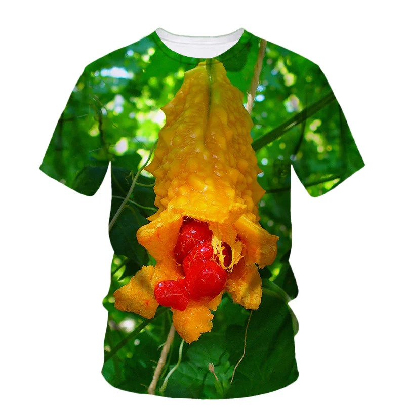 New Summer 3D Green Fit Vegetables Cucumber Print T Shirt Kid Fashion Streetwear Tee Shirts Funny Short Sleeves Kawaiian Y2k Top