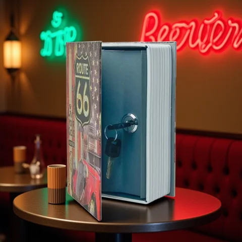 Coffre-fort avec serrure de 18cm, coffre-fort pour livre, serrure à clé, caisse d'argent, certificat, casier à clé, livre cadeau pour enfant, livre secret caché