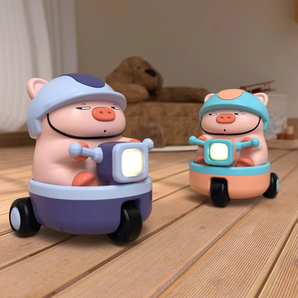 

Electric Boy Toy Kids Rotating Piggy Motorcycle Light Music Fun Mobile Driving Puzzle Stunt Tricycle Birthday Gift VG218