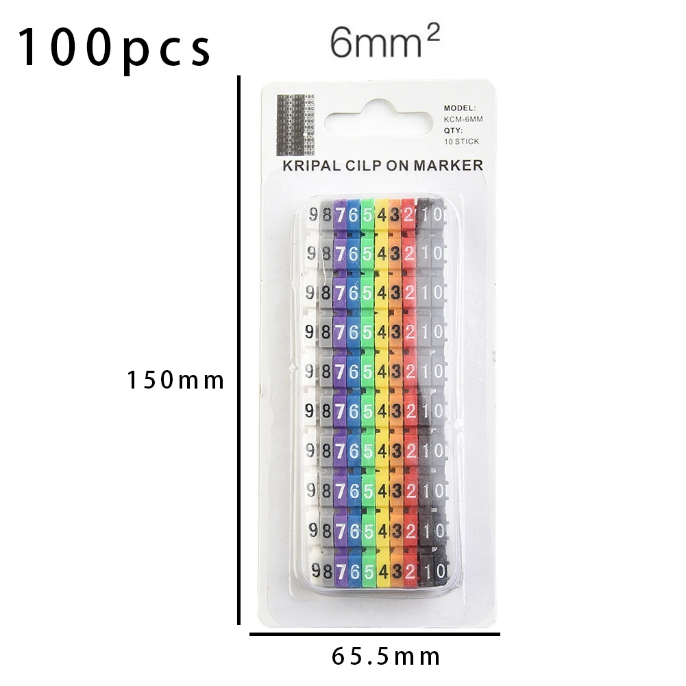 100 Pcs For Wire Number Markers for Cable Identification in OEM Equipment Manufacturing and Field Service Operations