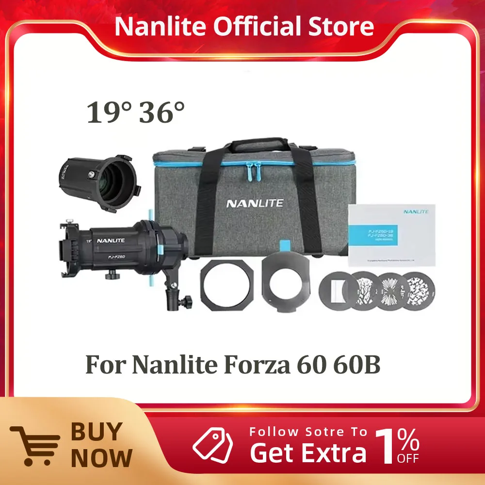 

Nanlite PJ-FZ60 Dedicated Imaging Lens Lighting Modifiers Projection Attachment Spotlight Mount 19° 36° Photo for Forza 60 60B