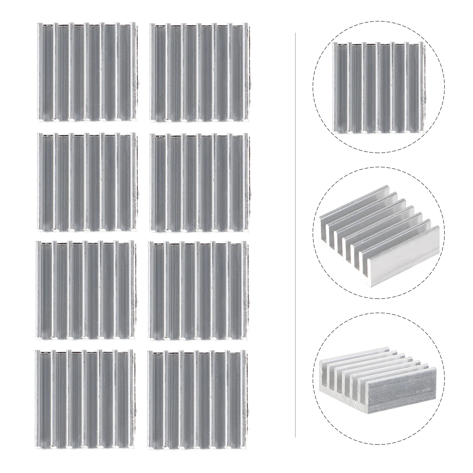 

24Pcs Chip Radiator Small Aluminum Heatsink Cooling Pads Adhesive Tape Cooling for Ic Chip Power LED Electronics