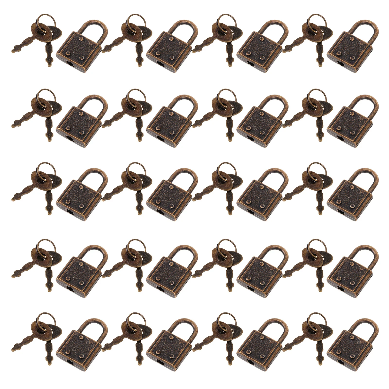 

30Pcs Decorative Vintage Lock Mini Copper Padlock for Suitcase Travel Bag Diary Book Storage Box Retro Style Secure Closure with