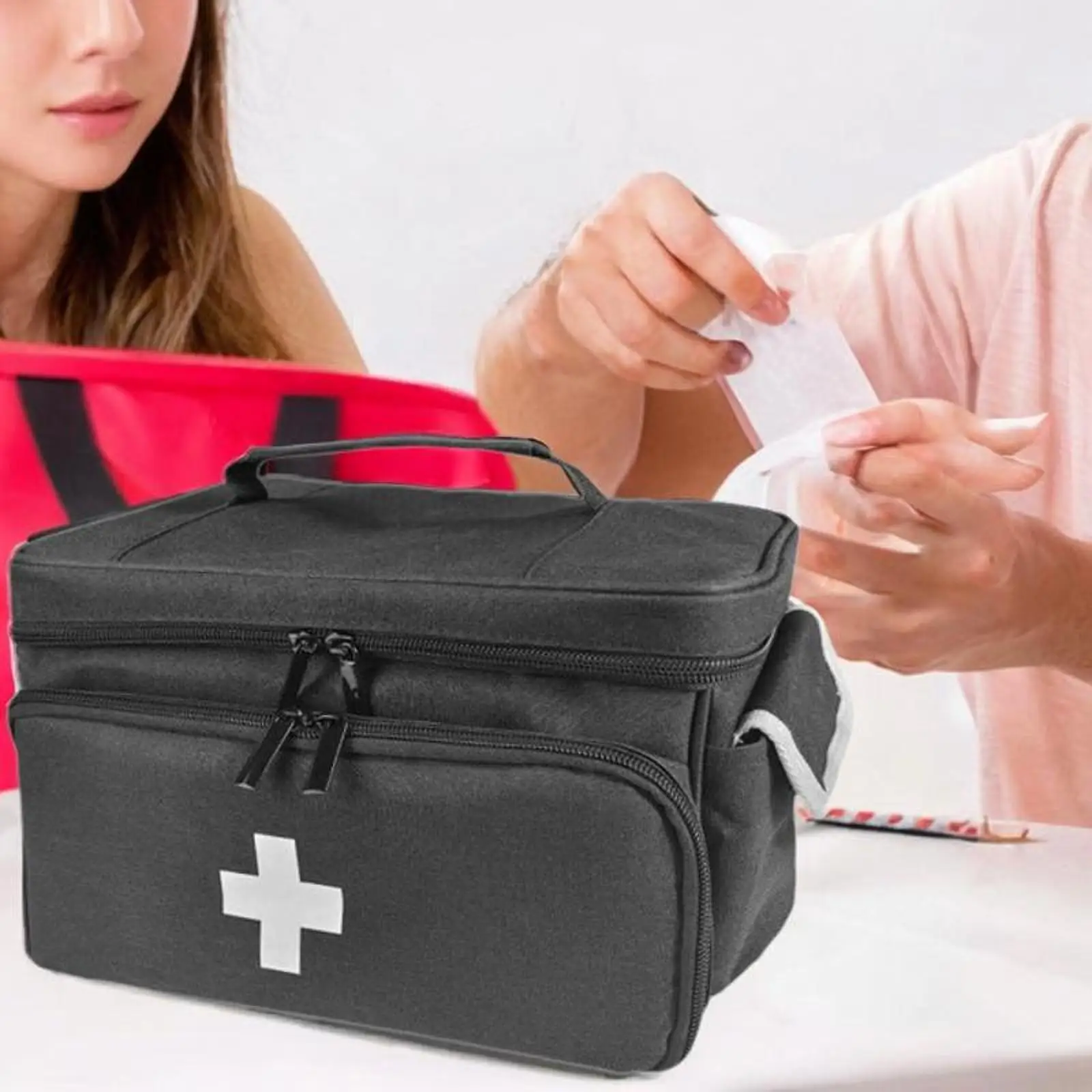 حقيبة أدوات الإسعافات الأولية للسفر منظم أدوات الطوارئ للسفر المنزلي في مكان العمل #4