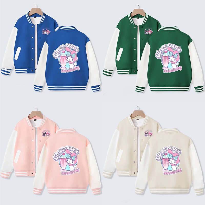 

Kawaii Sanrioed, новая детская куртка на весну и осень, свободная и универсальная повседневная куртка с милым рисунком My Melody, топ в подарок