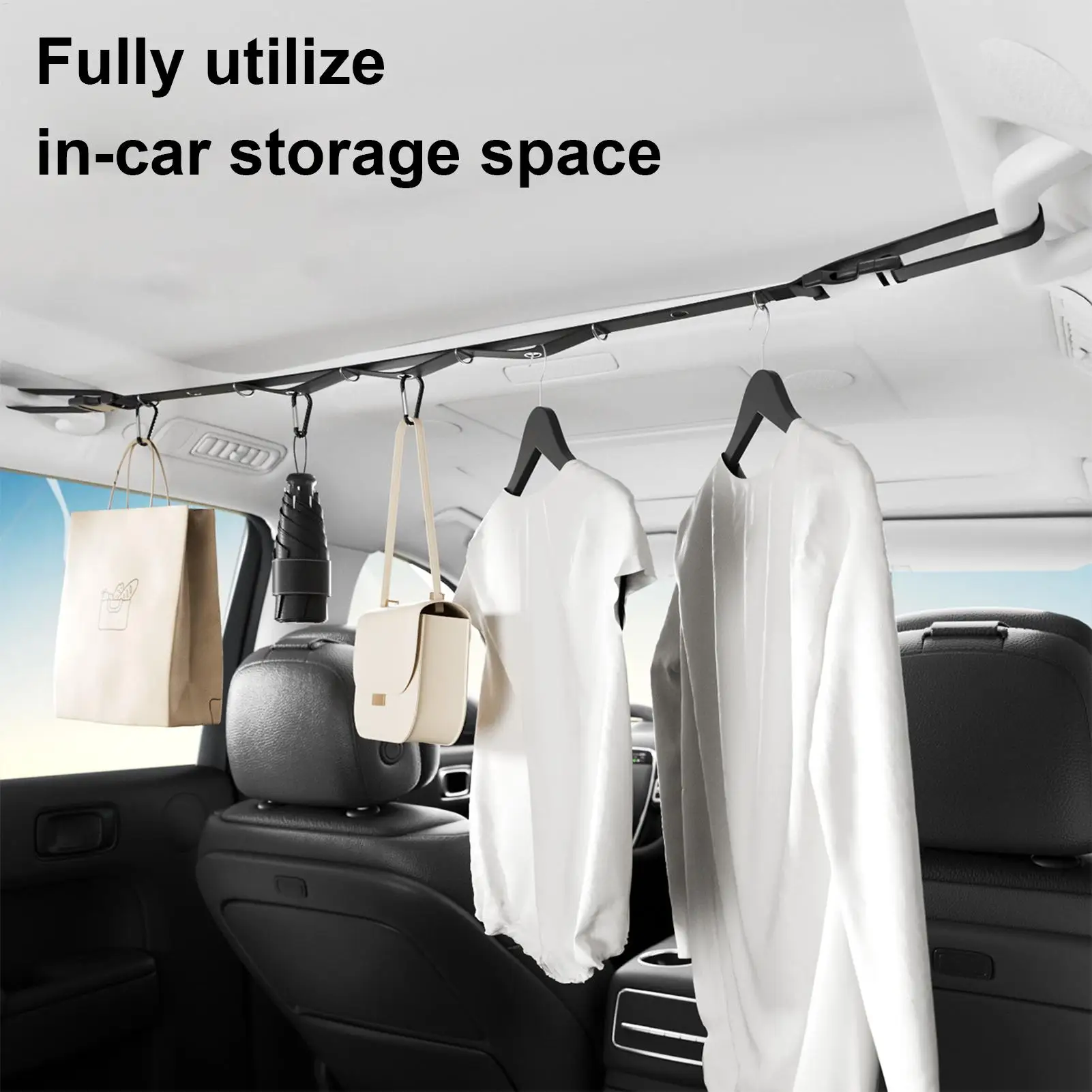 Car Clothes Hanger Auto Clothing Hanger Vehicle Laundry Line For Road Trips Outdoor Enthusiasts Camping Beach Business Sedans