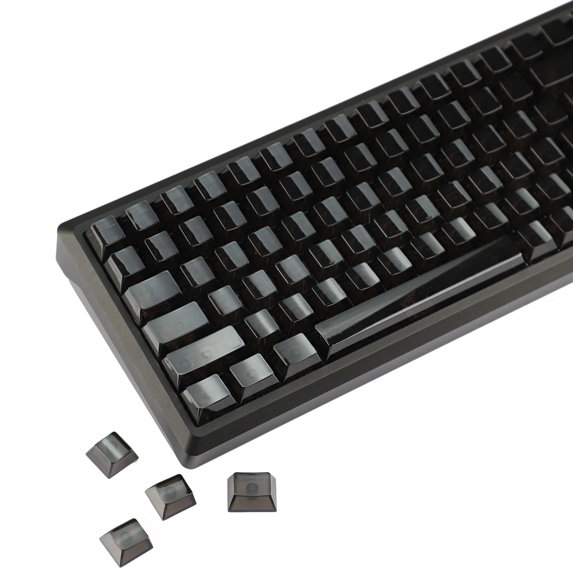 YMDk 136 Keys Blank PC Transparent Color Crystal Ice Cherry Profile Keycaps for 61/68/75/84/96/104/108 MX Mechanical Keyboards