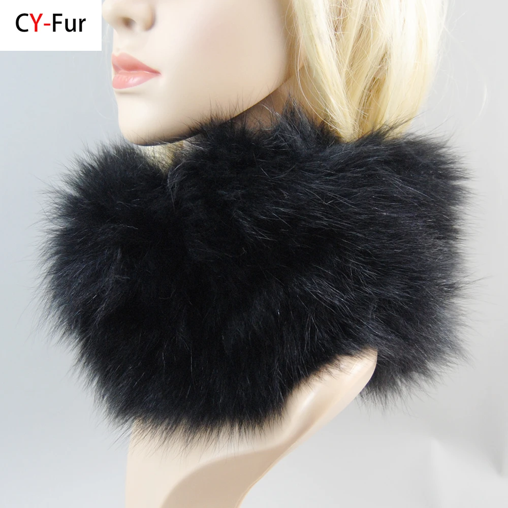 Autumn Winter Lady Real Fox Fur Scarf Women Soft Warm Real Fox Fur Elastic Ring Headband Fashion Natural Fox Fur Scarves