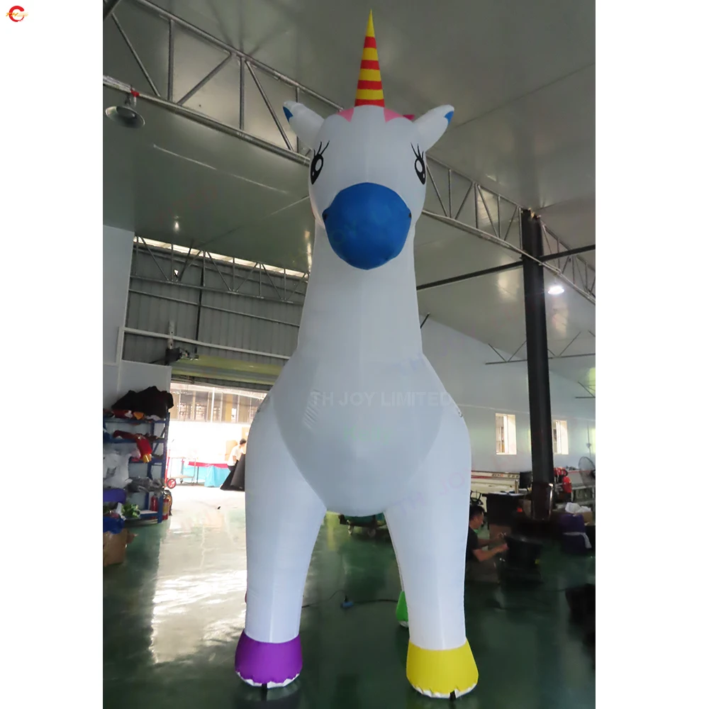 Réplica inflável do cavalo dos desenhos animados para anunciar a decoração, animal do unicórnio, transporte livre da porta, 3mH