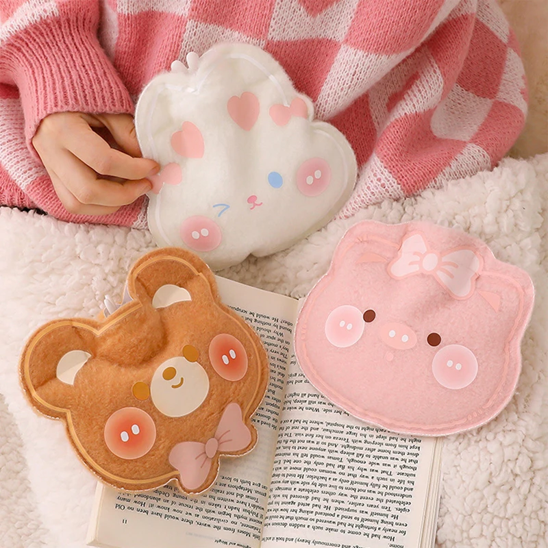 Cute Warm Water Bag Hot Water Bottle Water Filling Teddy Velvet Small Portable Student Hand Warmer Mini Winter Hand Warmer