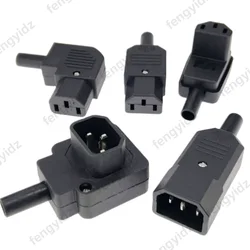 Black Elbow C15 C13 C14 Power Cord Wiring Power Plug Assemble IEC Connector Outlet PDU UPS Electrical AC Socket Plug 10A 250V