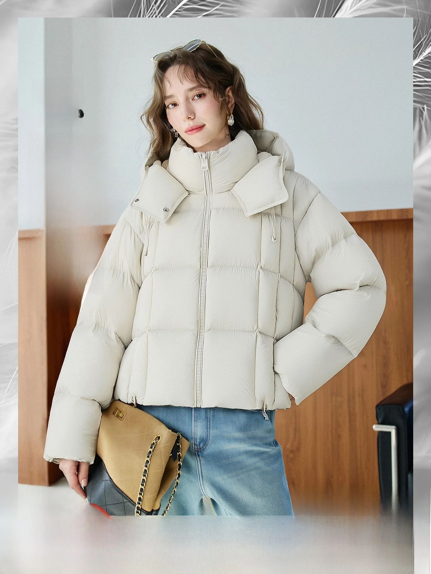 

Легкая женская куртка-пуховик Dopne с капюшоном, из нейлоновой ткани, с наполнителем из гусиного пуха, теплая, повседневная, большого размера