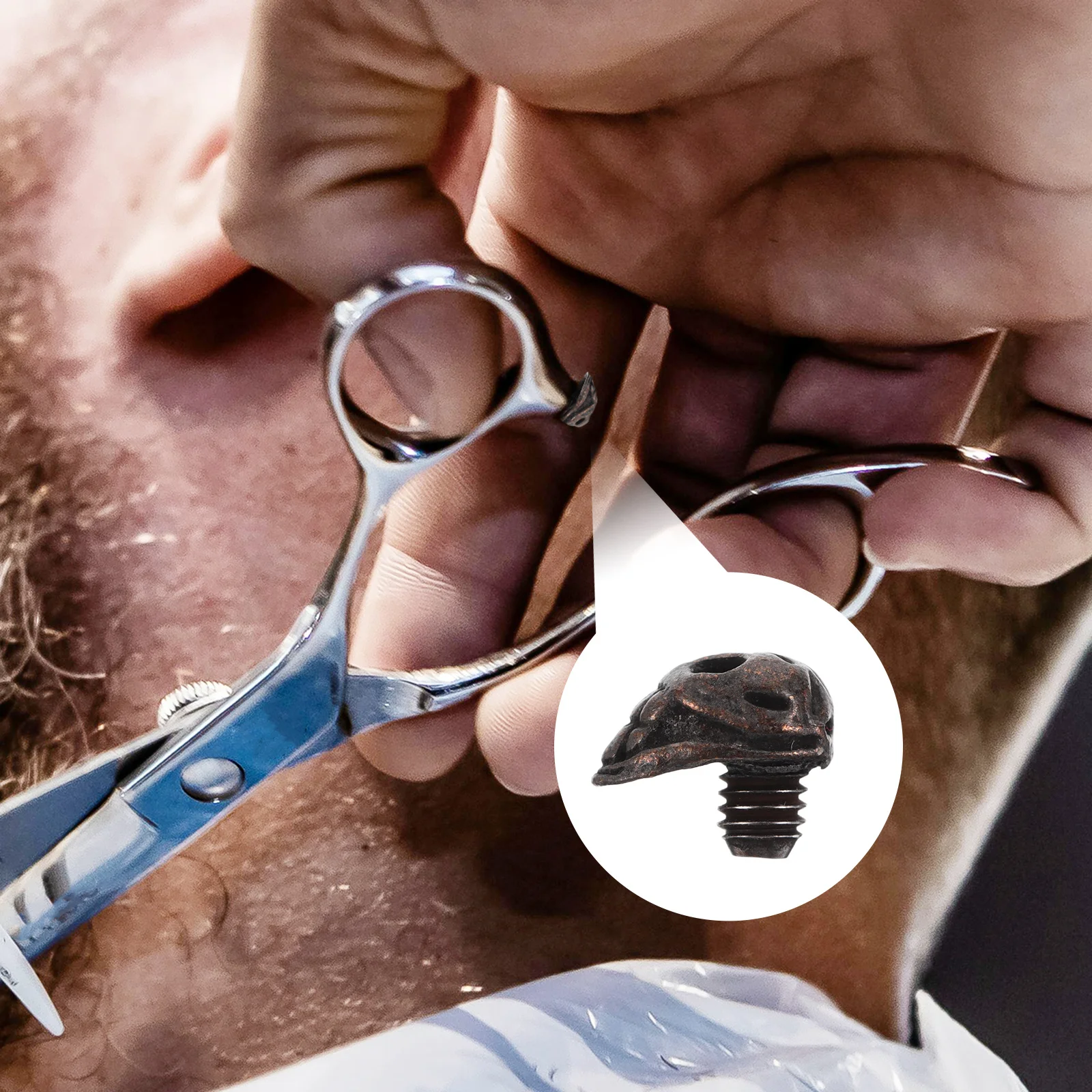 

2pcs Scissor Mufflers Hair Shears Parts Quiet Skull Design Haircutting Sound Muffler Salon Accessories Longlasting Use Safe