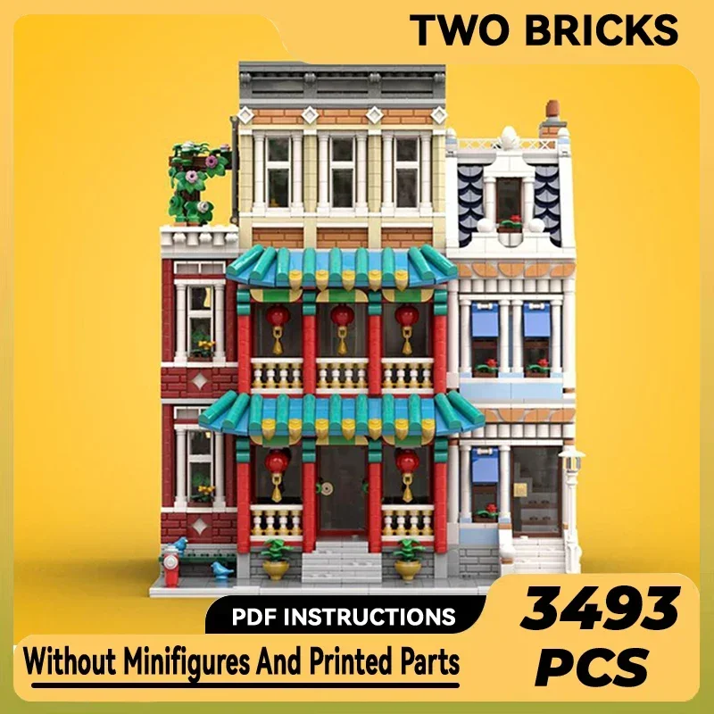 Moc Building Bricks City Street View Модель Китайский ресторан Технология Модульный блок Подарки Игрушки для детей DIY Наборы Сборка