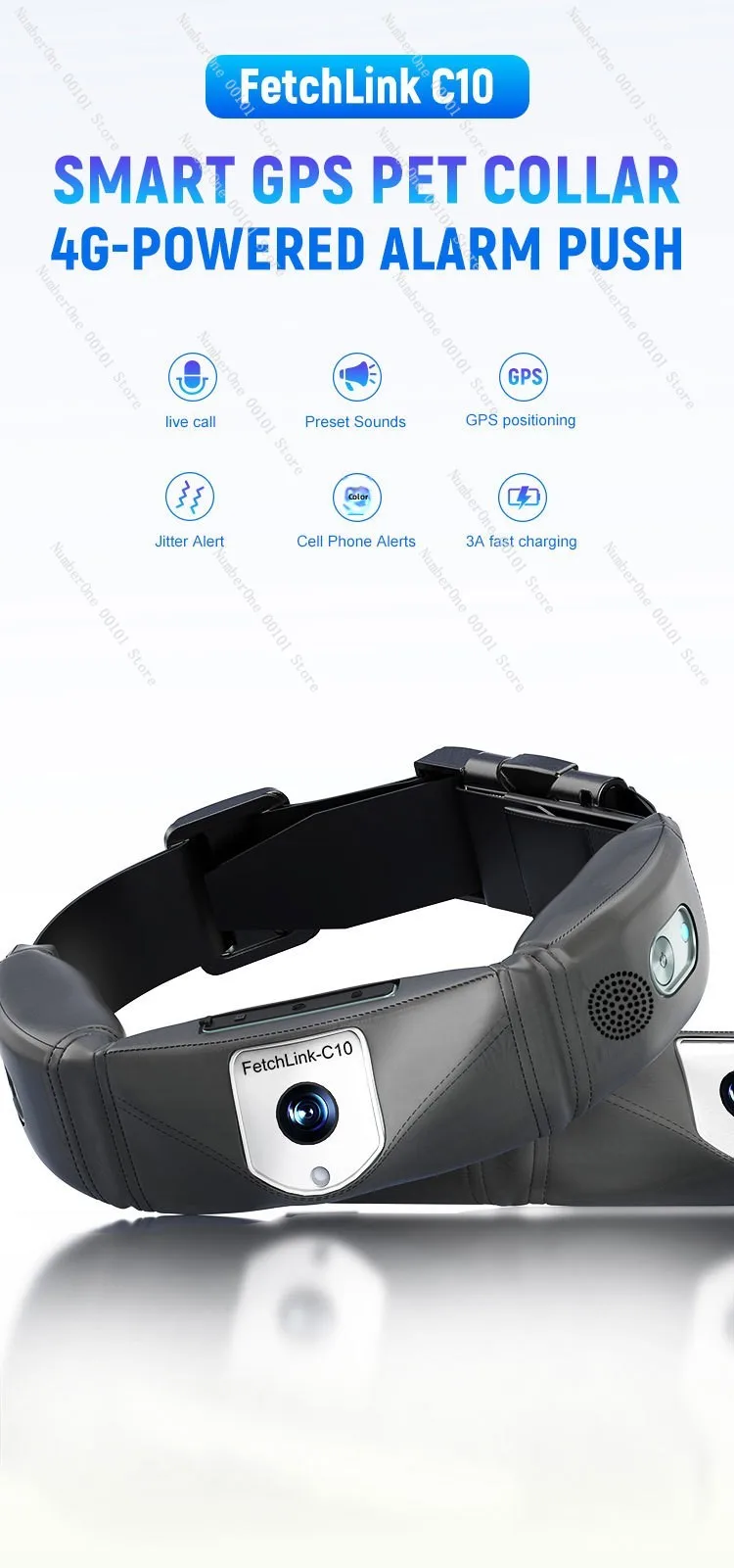 New Smart Pet Collar With Camera GPS Location Tracker Health Monitor Multifunctional Dog Training Device