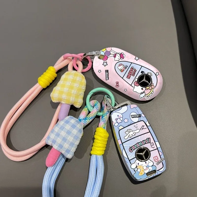 

Anime Sanrio Hello Kitty Cinnamoroll Key Case for Mercedes Benz C260L E300L GLC300L A200L GLC260 C200L GLB220 EQE Kawaii Lovely