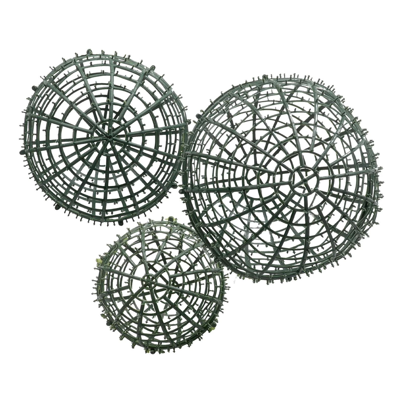 

3 Pcs Decorative Flower Arrangement Ball Stand Faux Green Cage Support Frame Artificial Boxwood Rack Plastic DIY Topiary Floral