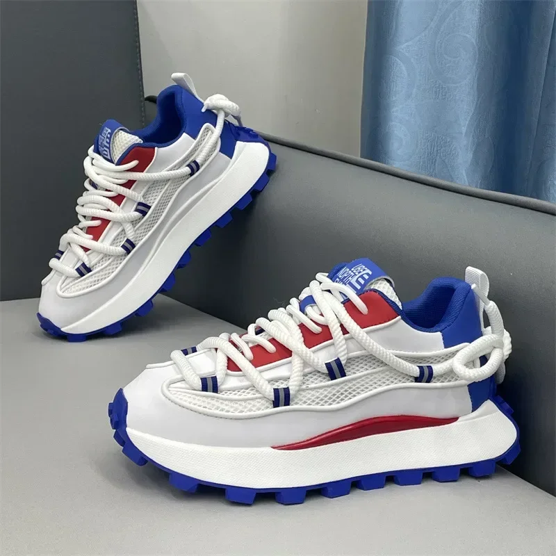 Men's Chunky Sneaker Mesh Breathable Casual Shoe Designer Platform Running Shoes for Men Heightening Sport Shoes Tenis Masculino