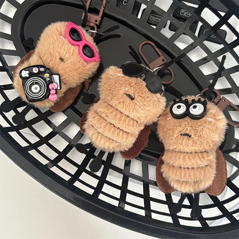 Confezione da 1/3 portachiavi con bambola di insetti carino, novità, portachiavi con animali di peluche, ciondolo per borsa da scuola, regalo attraente