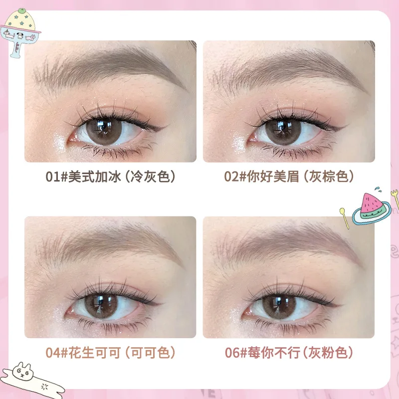 قلم حواجب FLORTTE، قلم حواجب برية برأسين، قلم حواجب تجميلي يدوم طويلاً.