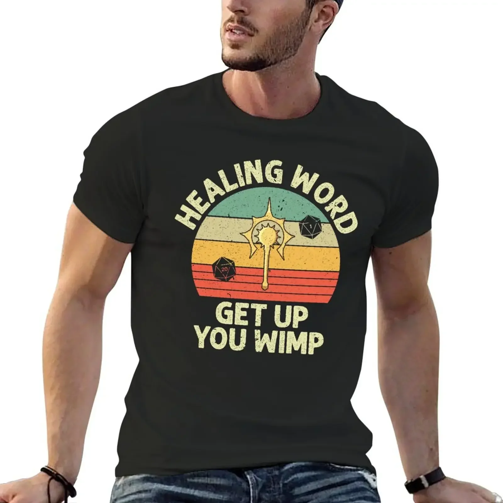 

Cleric - Healing Word, get up you wimp T-Shirt tees anime stuff valentines boutique clothes luxury clothes men